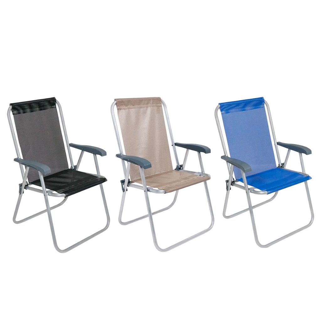 Cadeira de Praia Alta Relax Comfort em Alumínio - Bel em Oferta na Shopee