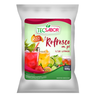 Refresco em Pó 500g Rende 25 L TecSabor em Oferta na Shopee