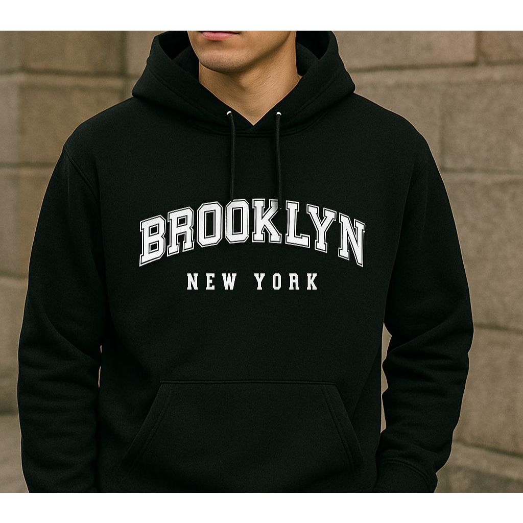 Moletom Brooklyn Blusa De Frio Com Bolso Capuz Estilo Canguru Moleton Casual Casaco Inverno Algodão Unissex