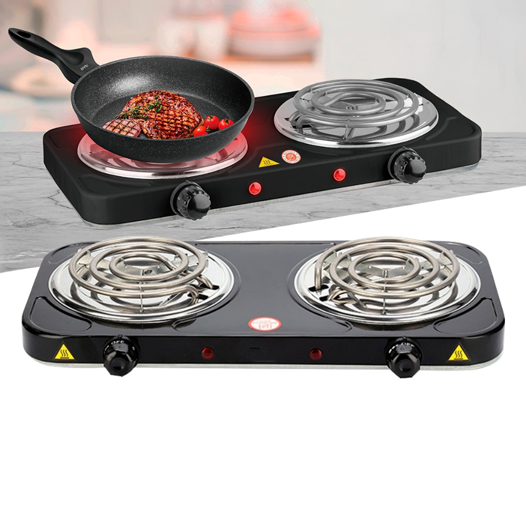 Fogareiro Elétrico 2 Bocas Portátil Camping Cooktop Cozinha 110v Ou 220v Camping Linha Pre...