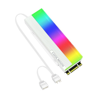 DISSIPADOR DE CALOR SSD NVME (M.2), BRANCO, LED ARGB 5V 3 PINOS, COOLMOON M2A em Oferta na Shopee