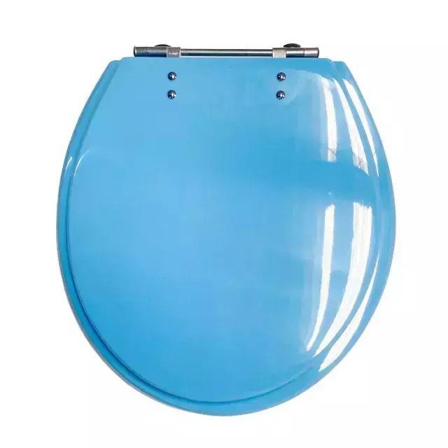 Tampa do Vaso Convencional Liso Azul Bebe Resina, Acrilico