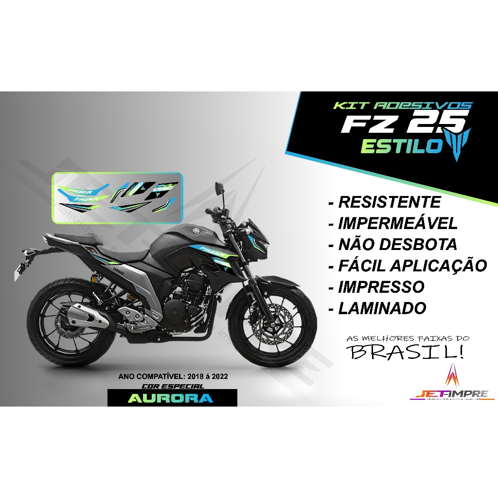 KIT FAIXAS ADESIVAS FAZER 250 FZ 25 ESTILO MT
