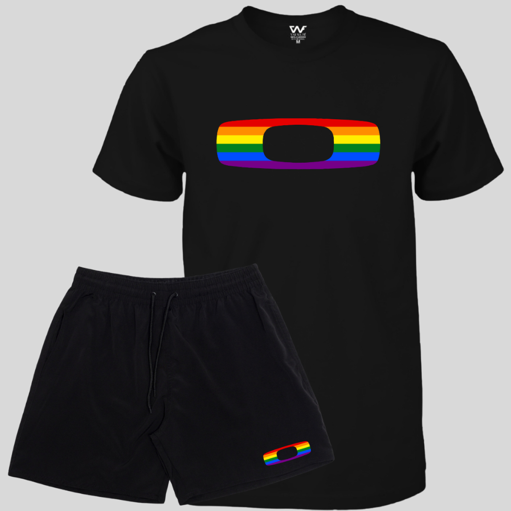 Conjunto Lgbt Blusa Masculina + Short Mauricinho Masculino Elastano Lançamento