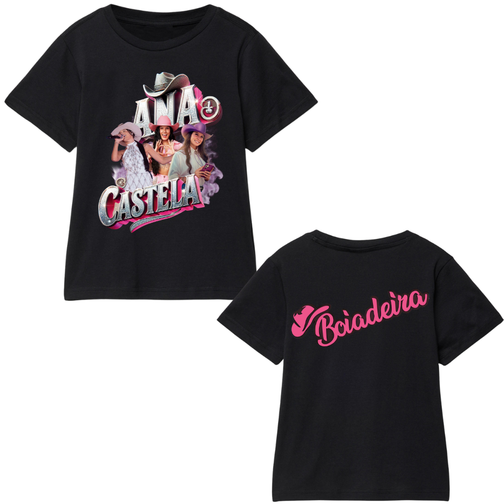 Camiseta Feminina Infantil Ana Castela Boiadeira Blusa Sertanejo Gola Redonda Meninas em Oferta na Shopee