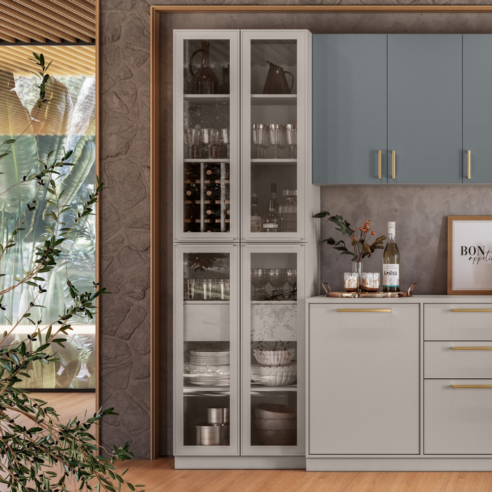Cristaleira de Cozinha 70cm Itatiaia Essence Fendi em MDF