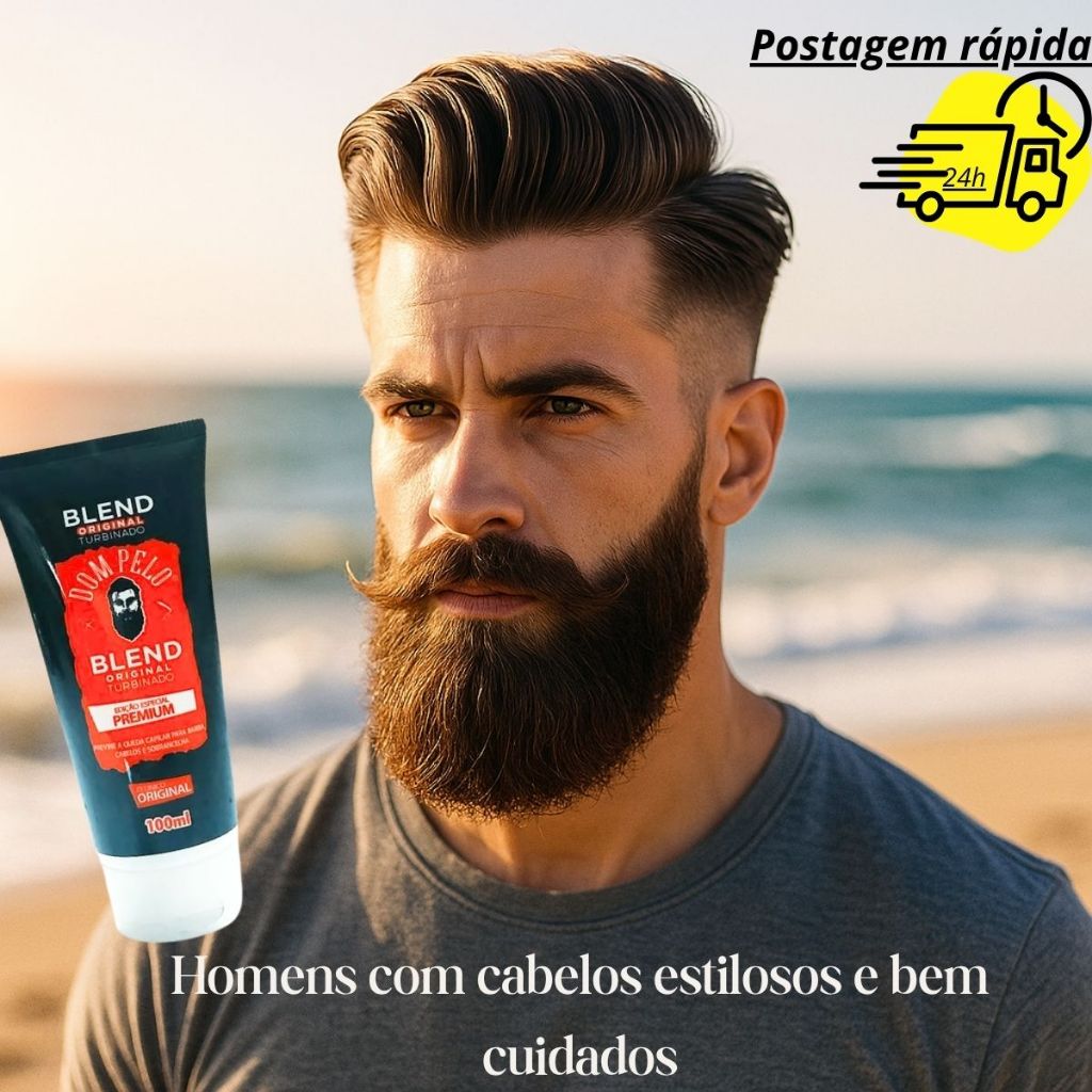 ✨DOM PELO BLEND ORIGINAL TURBINADO - Pomada Modeladora Cabelo Masculino | Fixação Forte | PRONTA EN