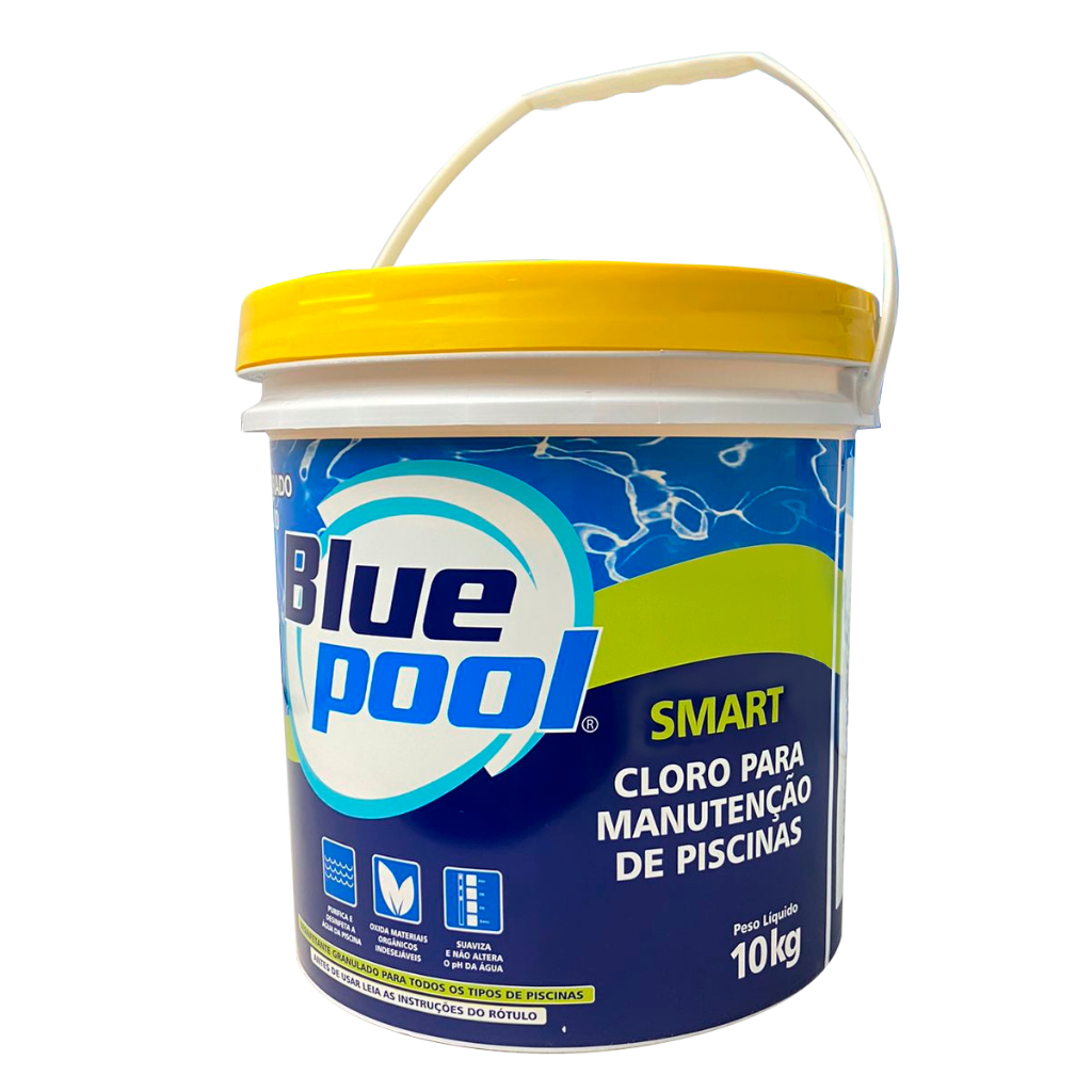Balde De Cloro Para Piscina Smart Bluepool 10 Kg Para Limpeza E Manutenção em Oferta na Shopee