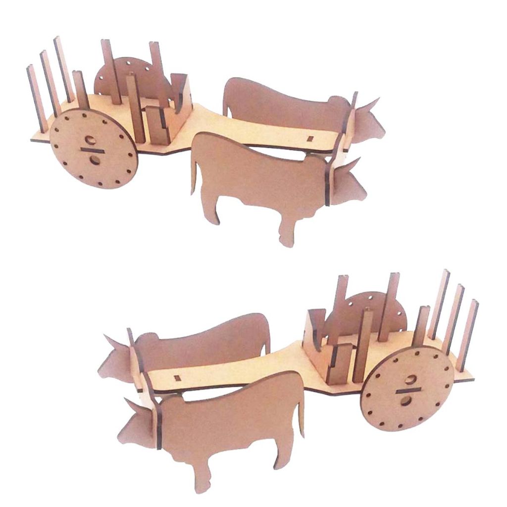 Kit 20 carroça carro de boi 26 cm mdf quebra cabeça 3d centro mesa festa country fazendinha junina