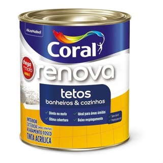 Tinta Acrílica Renova Tetos Branco Fosco 900ml - Coral em Oferta na Shopee