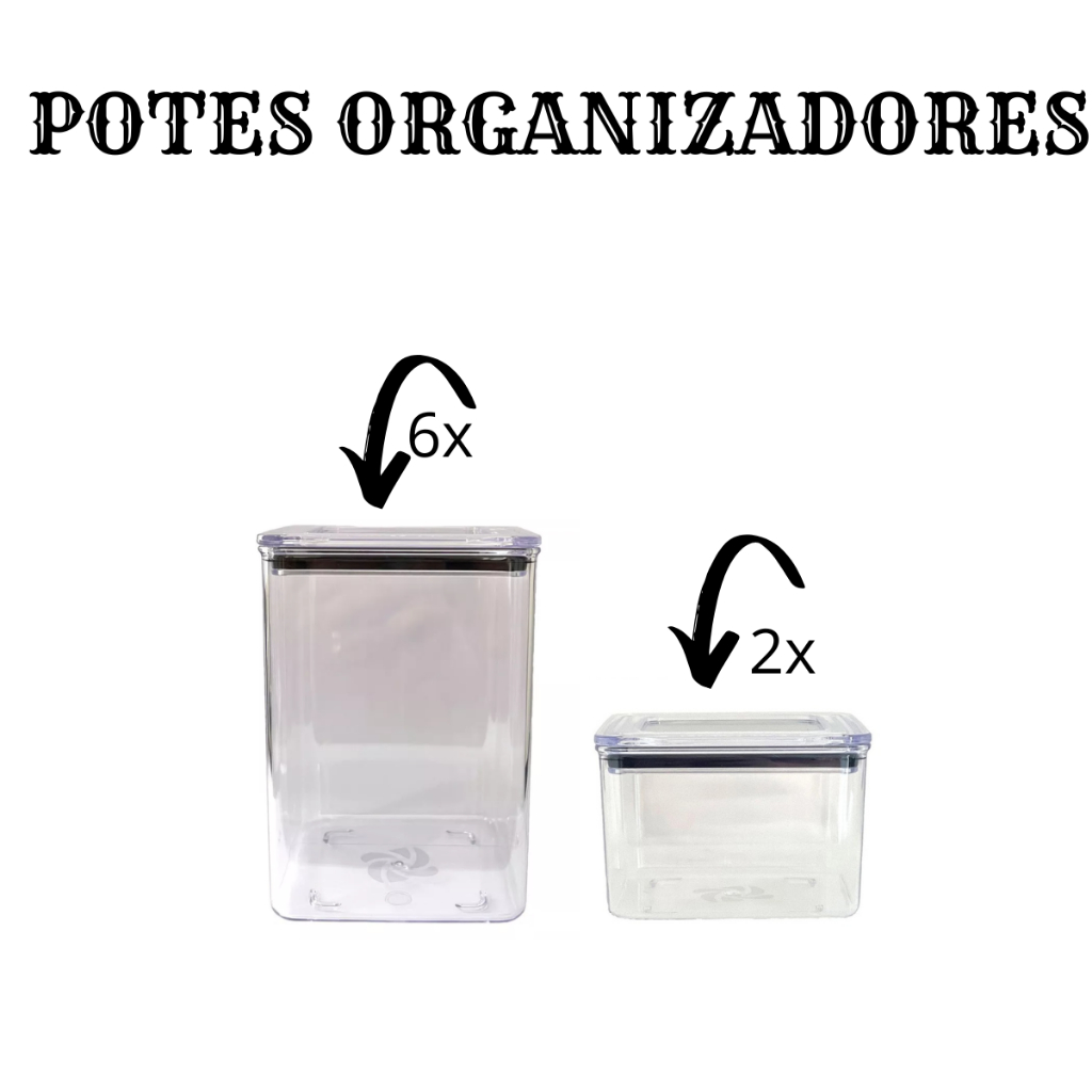 Kit com 8 potes, 6 de 1,1 litro + 2 de 480ml em Oferta na Shopee