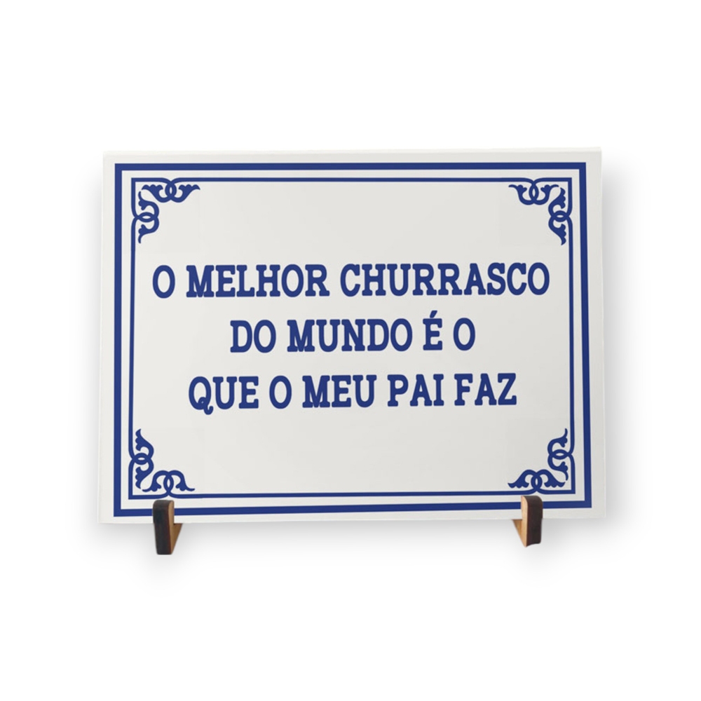 Presente para Pai Churrasqueiro |Quadro Decorativo Cantinho do Churrasco | Quadro 15x20cm
