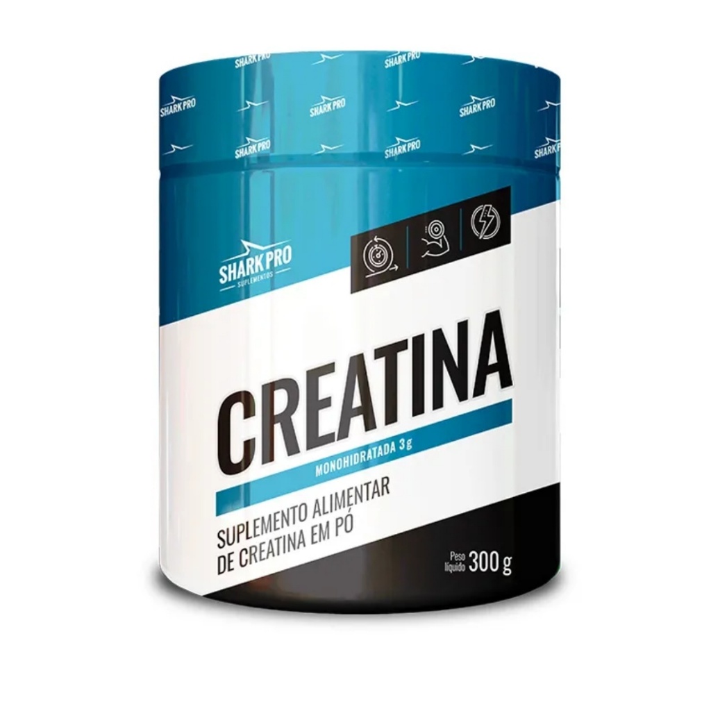 Creatina Monohidratada Pote 300g Shark Pro em Oferta na Shopee