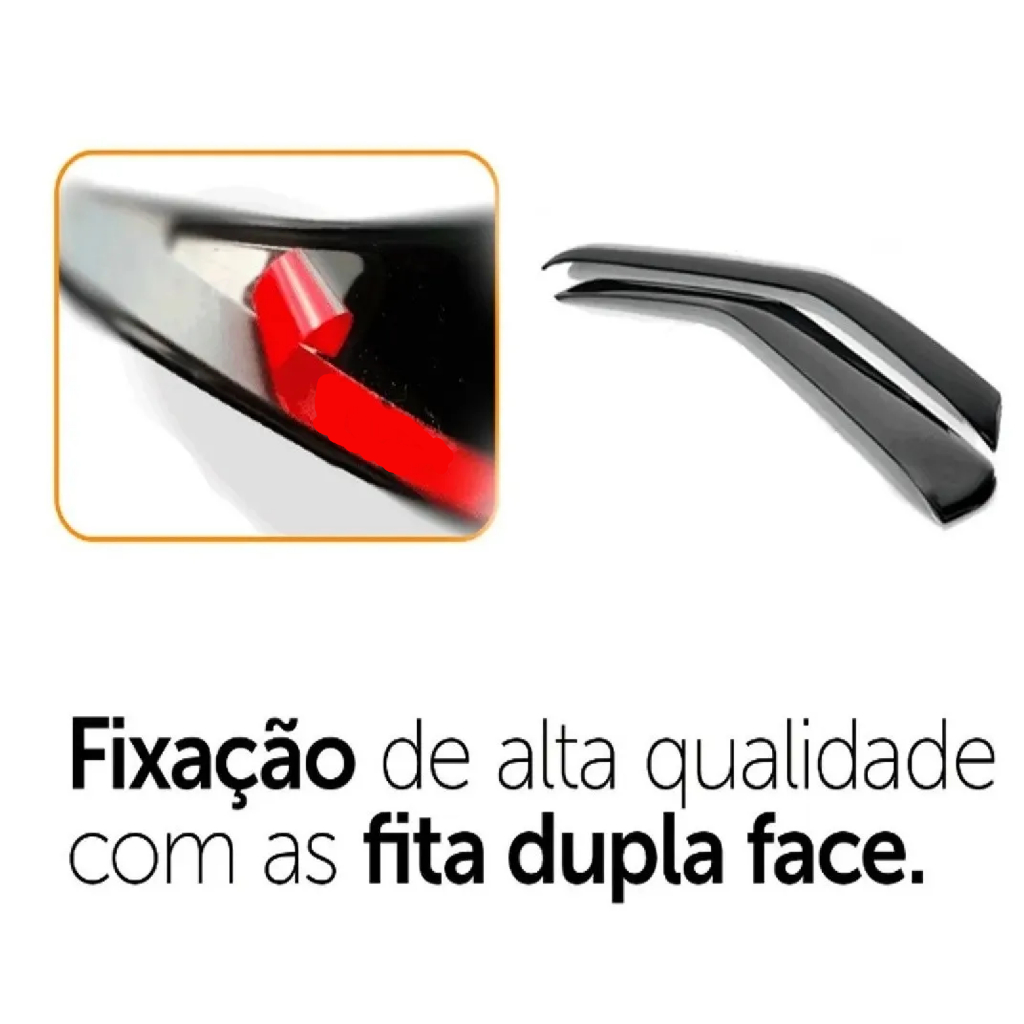 Kit Jogo Calha Defletor Chuva Gm Chevrolet Celta Prisma 2000 ate 2012 4 Portas Fume Com Dupla Face — imagem 2 de 2