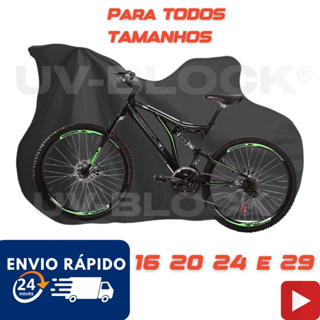 Capa Cobrir Bicicleta Preta Impermeável Sol e Chuva - Bike aro 20 até 29 em Oferta na Shopee