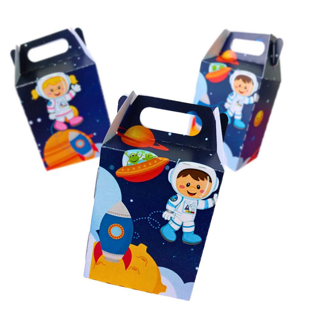 Kit 50 Caixinha Maletinha Astronauta para Festa Infantil Lembrancinha