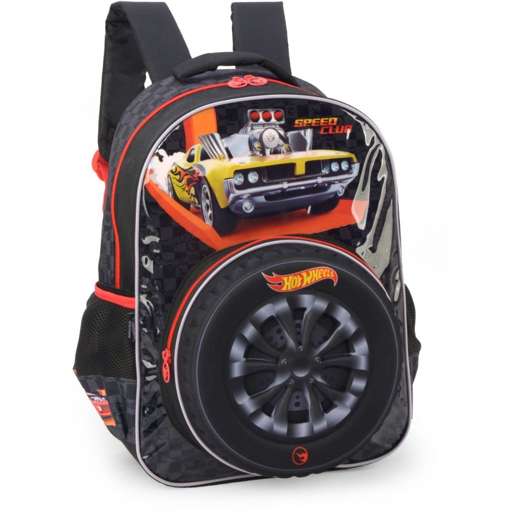 Mochila Infantil Hot Wheels Grande - Preta em Oferta na Shopee