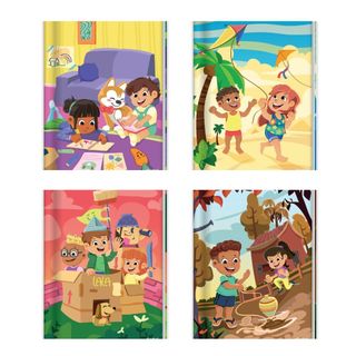 Kit 3 Caderno Brochura Capa Flexível 48 e 96 Folhas 1/4 Pequeno