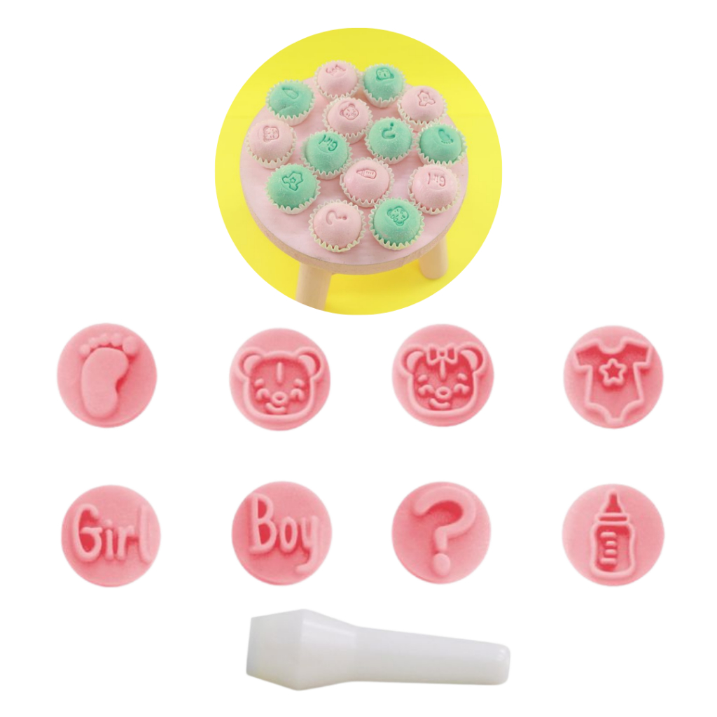 Kit Carimbos Baby Para Doces e Brigadeiros Chá De Bebê Revelação 8 Pçs BlueStar em Oferta na Shopee