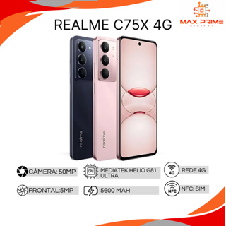 Realme C75x 4G 128GB/256GB + 6GB/8GB RAM, Câmera 50MP, Processador  Mediatek Hélio G81 Ultra, Versão Global, Novo em Oferta na Shopee