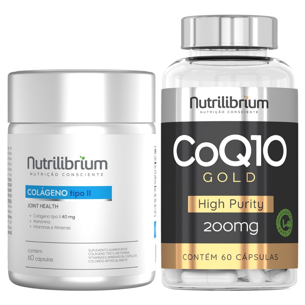Kit Colágeno Tipo 2 30 Caps + Coenzima Q10 200mg 60 Caps Nutrilibrium - Health