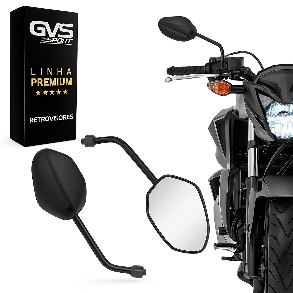 Retrovisor Moto Esportivo GVS Modelo Honda CB Twister 250 Par Lente Convexa em Oferta na Shopee