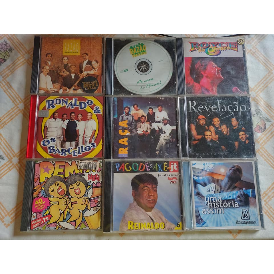Samba e Pagode Lote Com 9 Cds Diversos Revelação, Razão Brasileira, Rodriguinnho e Outros