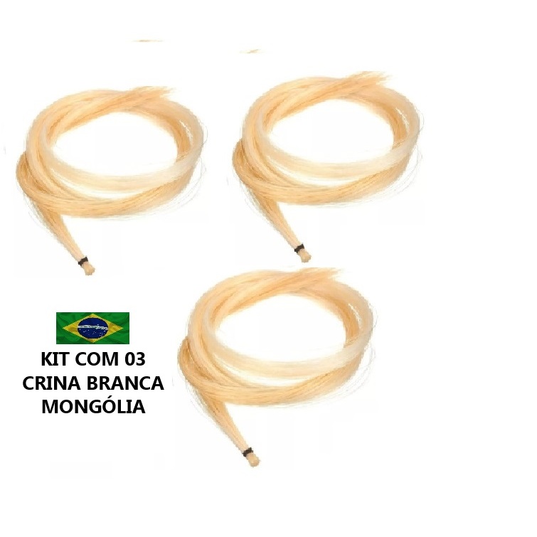 KIT 03 Crina Animal Mongólia Genuina Natural para Arco Violino Violoncelo e Viola em Oferta na Shopee