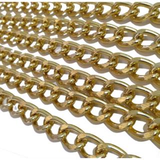 Corrente De Alumínio Dourado Para Bolsas, Artesanato O Metro em Oferta na Shopee