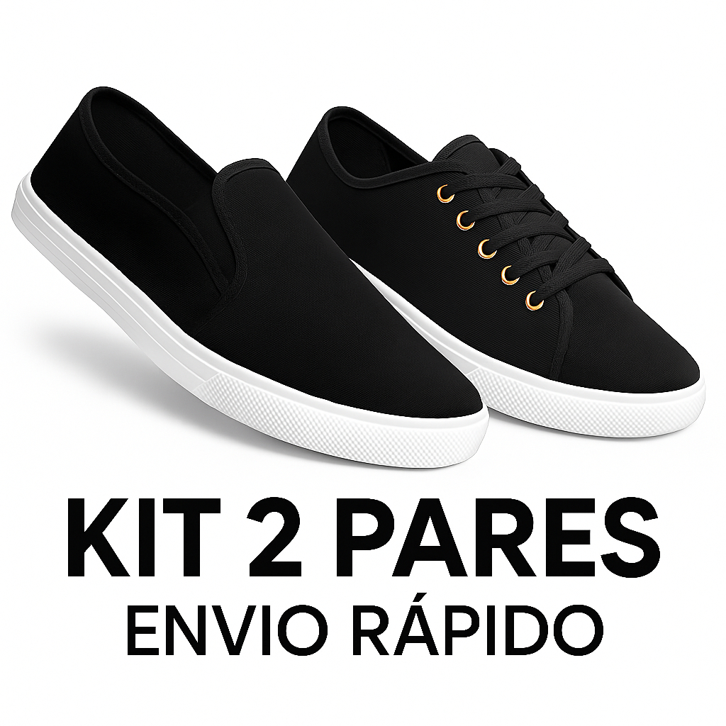Kit 2 Tênis Casual Feminino Confortável e Leve Sapatenis Slip On Calce Fácil 34 ao 39 ENVIO IMEDIATO em Oferta na Shopee