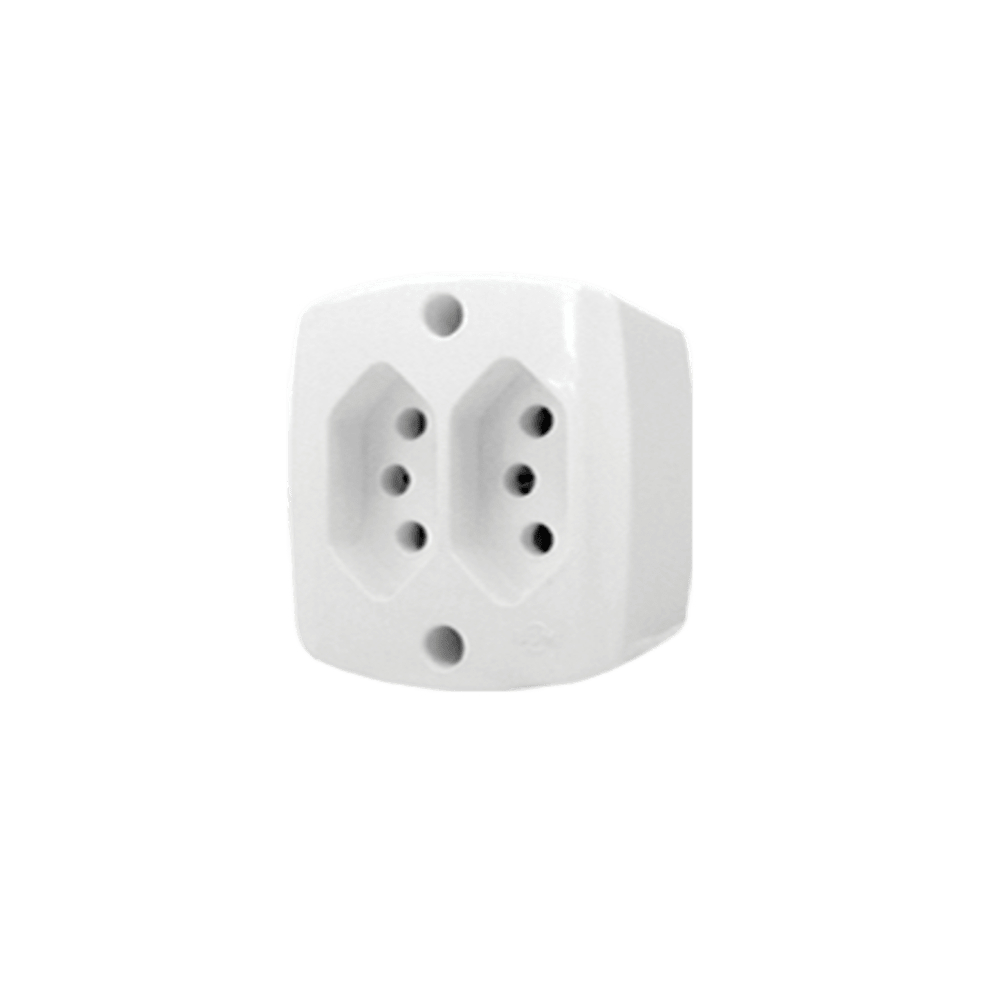 Tomada Dupla Sobrepor Retangular Bipolar 2p + T 20a 250v - Ilumi