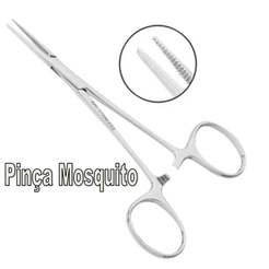Pinça Halstead Mosquito Reta 12,5cm Aço Inox uso Profissional