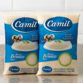 2 Pacotes Arroz Camil Agulhinha Branco Validade Longa 1kg Envio Imediato em Oferta na Shopee