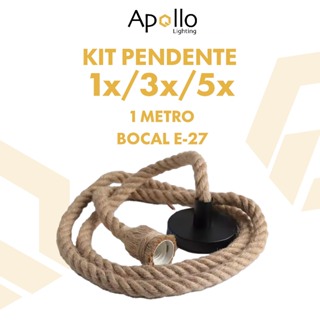kit 1, 3 e 5 Pendente Corda 1M Retro Vintage Rustico Decorativo Teto Classico E27 em Oferta na Shopee