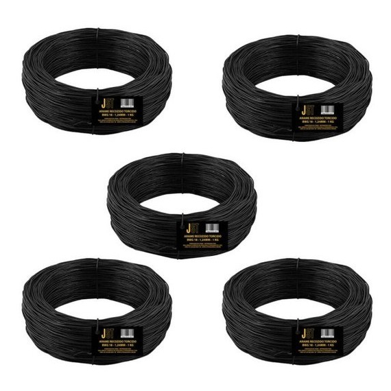 Kit com 5 Kg de Arame Recozido Trançado - BWG18 1,24MM - JST para amarrações na construção civil, fixando vergalhões