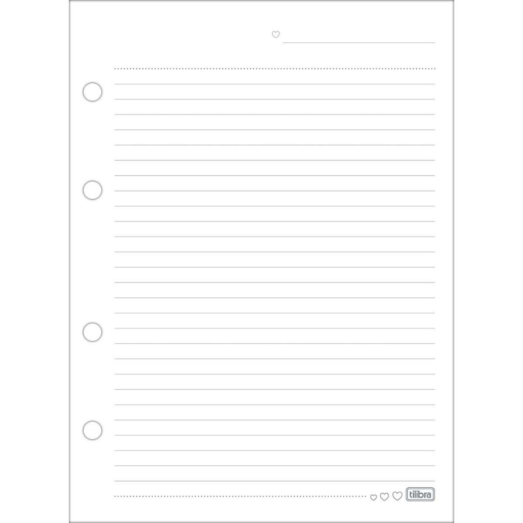 Refil Tiliflex Colegial Soho, 17x24, Para Caderno Fichário Argolado Cartonado b5, Tilibra