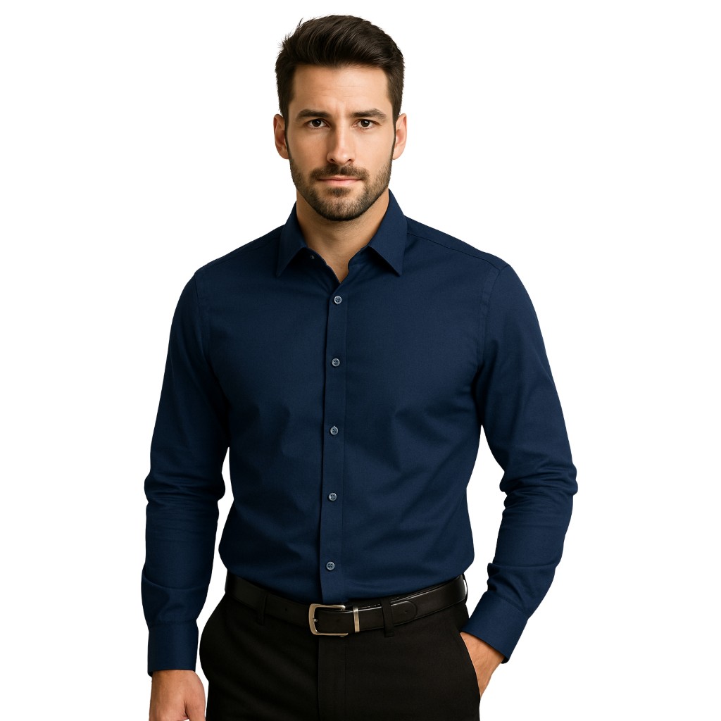 Camisa Social Masculina Manga Longa Algodão Luxo em Oferta na Shopee