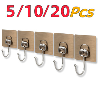 Kit 5/10/20 Ganchos De Parede Autocolantes Transparente Multifuncionais em Oferta na Shopee