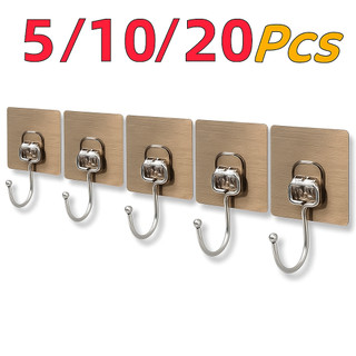 Kit 5/10/20 Ganchos De Parede Autocolantes Transparente Multifuncionais