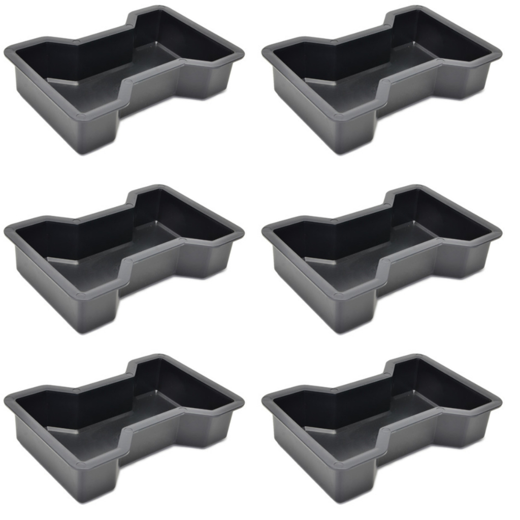 Kit c 6 Forma Plastica Molde Tijolinho Ossinho Estilo Gravata p Piso Pedra Concreto 25x15x6 Facil Uso