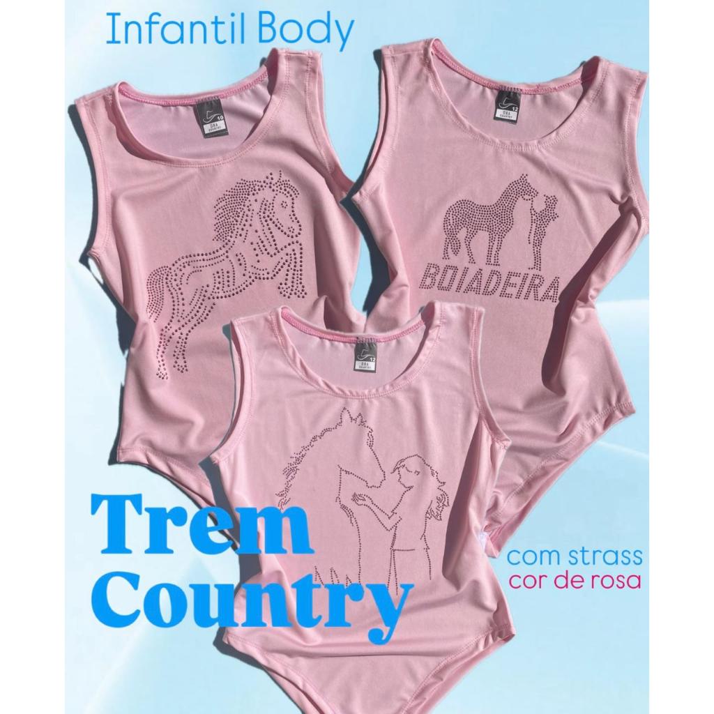Body Infantil Regata Rosa Menina Strass Pedraria Country Boiadeira Cavalo em Oferta na Shopee
