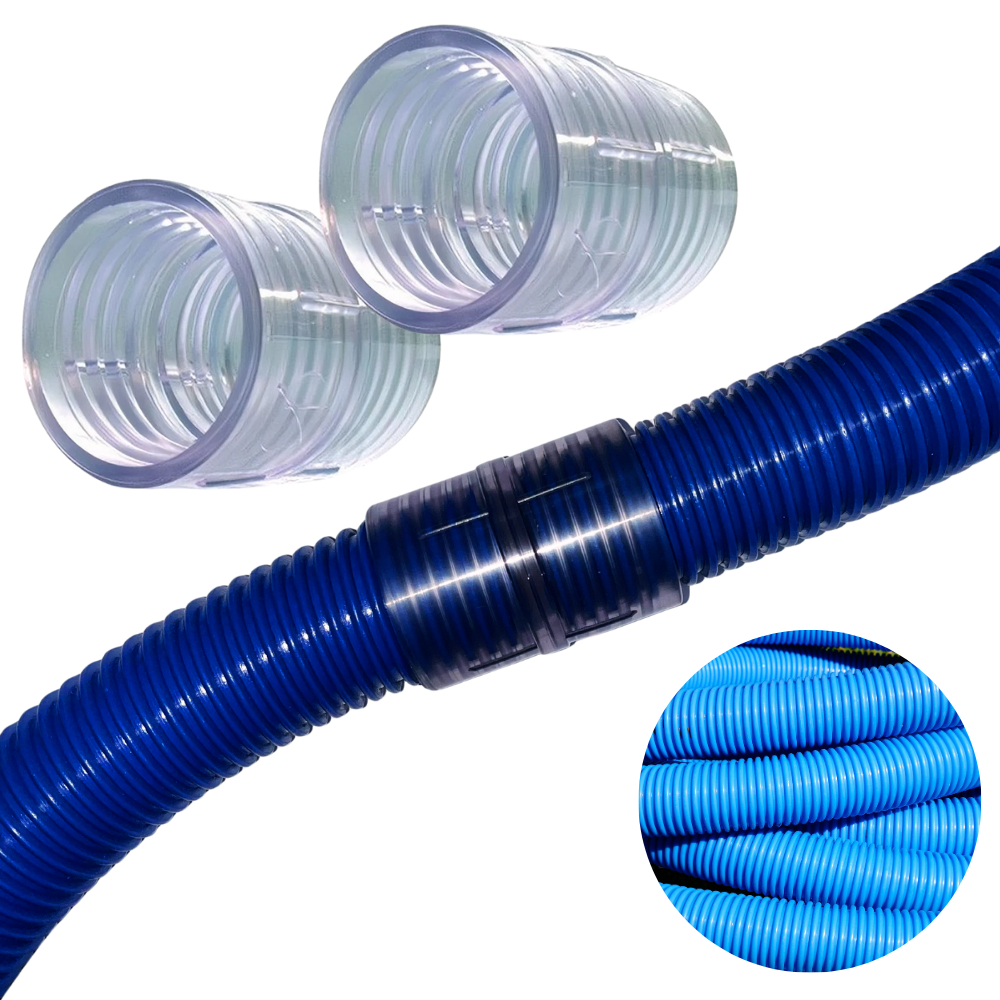 Kit 2 Unidades Conector Universal Emenda Para Mangueira Transparente de Piscina 38mm
