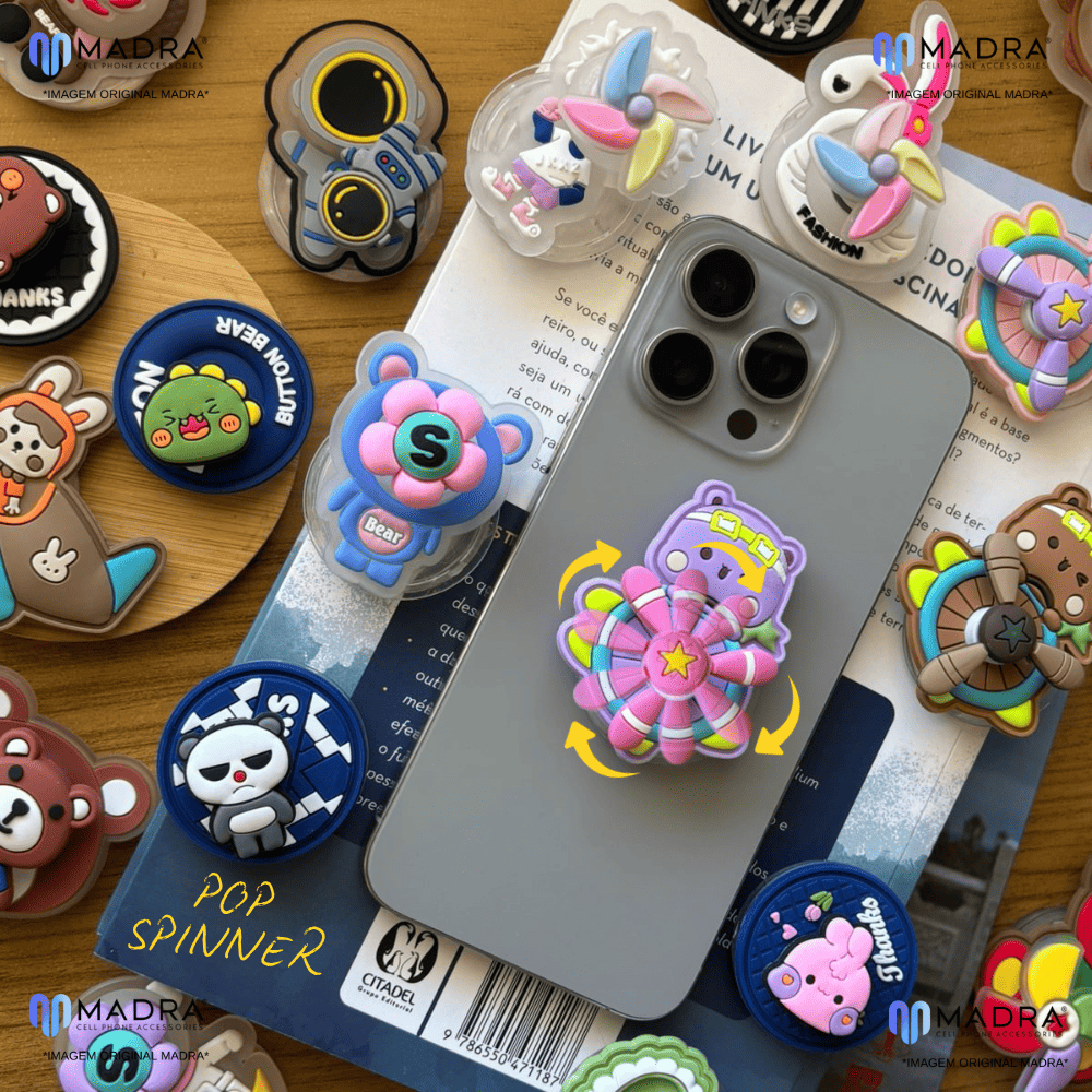 Pop Socket Spinner Geek Asia Celular Personalizado Suporte Grip Smartphone Estilo Rotativo