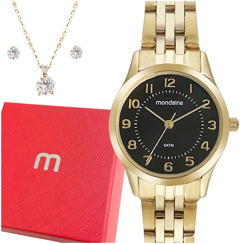 Relógio Mondaine Feminino Garantia 1 Ano Dourado Prova Dágua - Watches