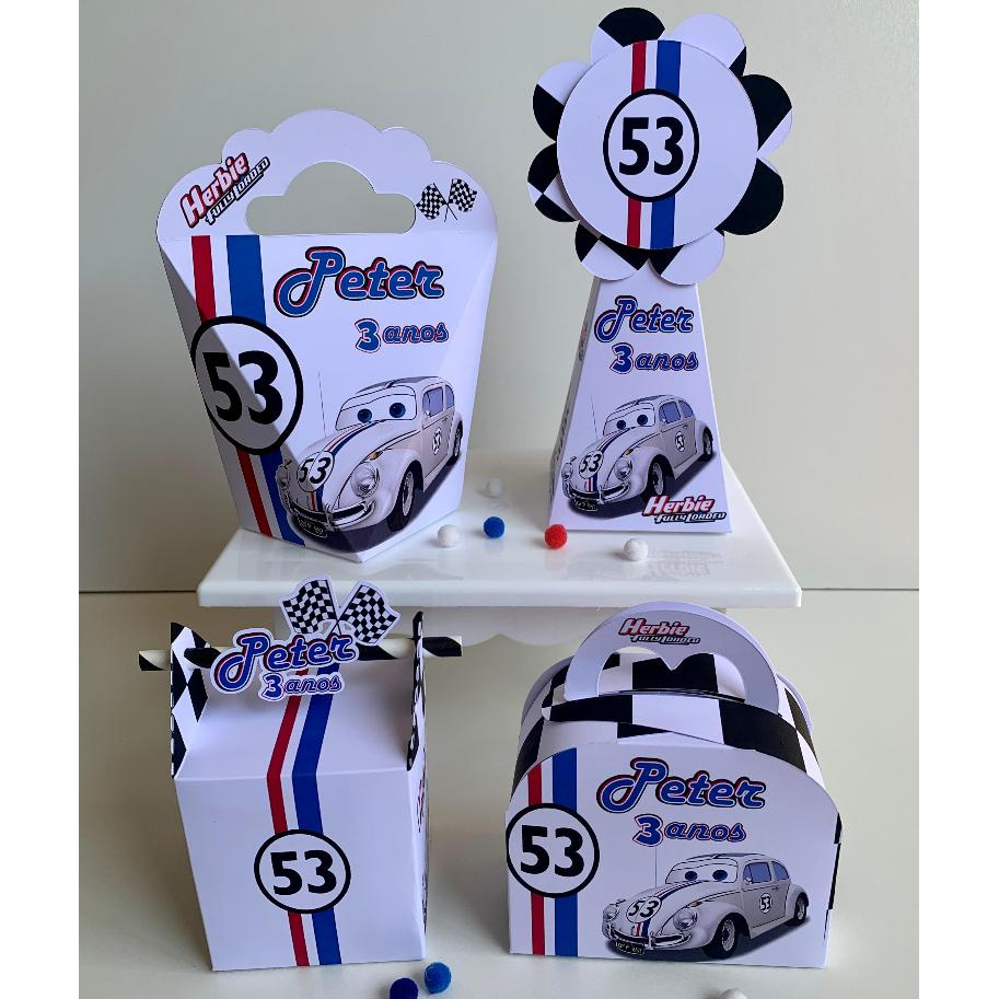 Kit Festa Pegue e Monte Herbie o Fusca I Personalizado I Lembrancinhas I Aniversário I Fusca 53