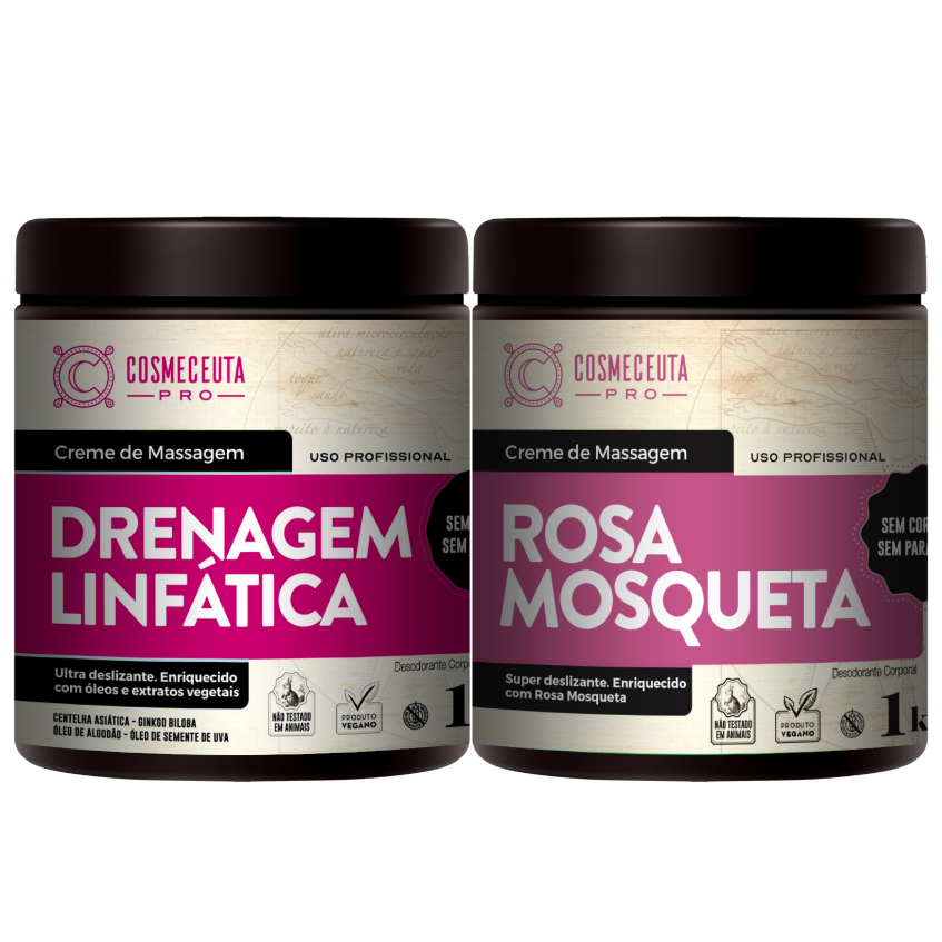 Kit Drenagem Linfatica 1kg + Rosa Mosqueta 1kg Cosmeceuta