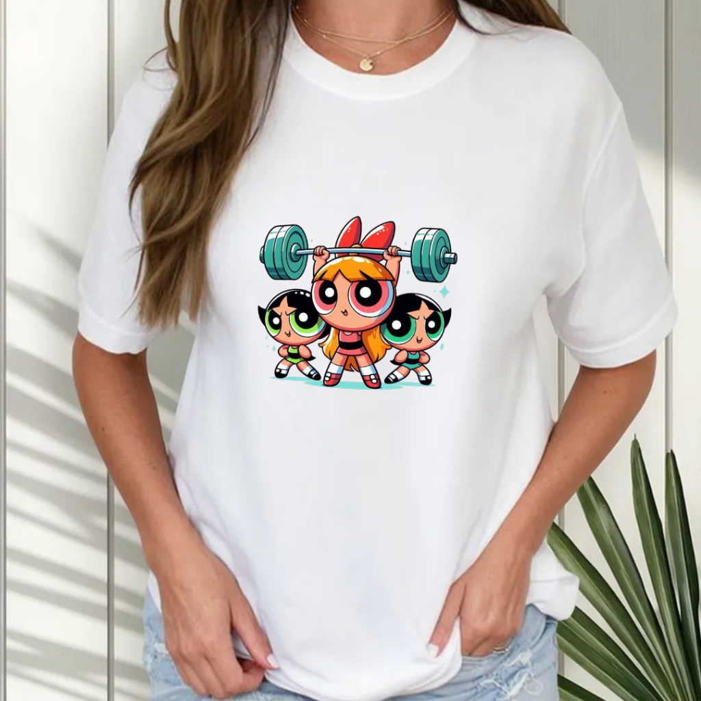 Blusa Feminina Docinho Florzinha Lindinha Levantando Peso Academia 100% Algodão Premium