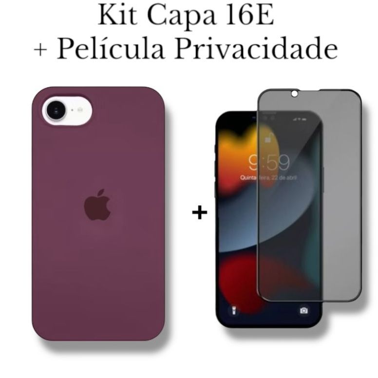 Kit Capa Capinha iPhone 16e + Película Vidro Privacidade
