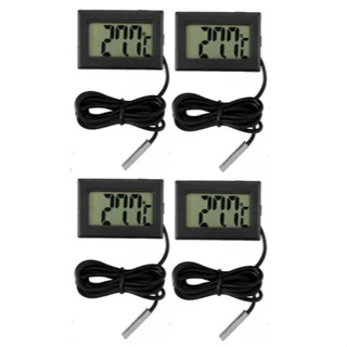 Kit 4 Termometro Digital com Sonda para Freezer Aquario Estufa e Chocadeira em Oferta na Shopee