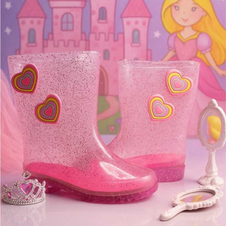 Galocha Infantil Menina Leve Impermeável Antiderrapante com Corações – Glitter Confortável Happy Kids em Oferta na Shopee